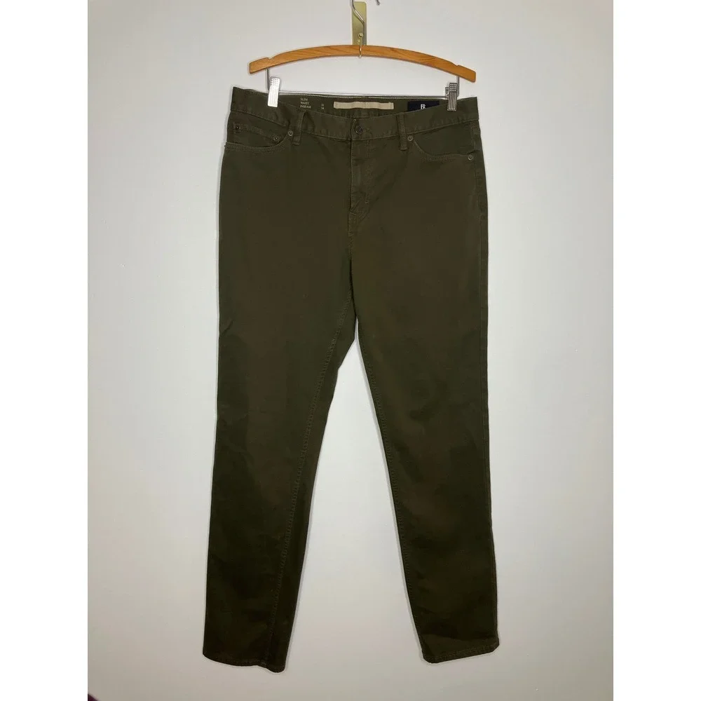 Banana Republic slim fit traveler pants olive green men's size‎ 35 x 34 business